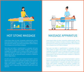 Hot Stone and Apparatus Massage Equipment Vector