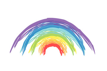 Painted rainbow. Vector illustration.