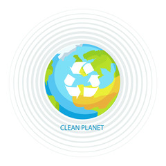 Clean Planet Earth Poster Vector Illustration