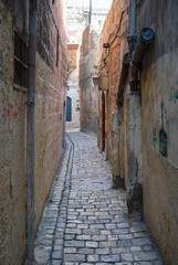 Narrow streets in Aleppo Syria