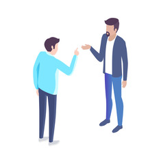 Obraz premium People Analyst and Manager Have Discussion Cartoon