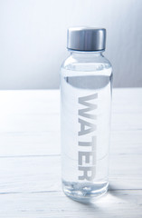 Bottle of water with word water on it, healthy life concept