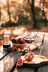 costation on a wooden table