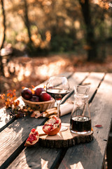 costation on a wooden table