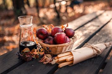 costation on a wooden table