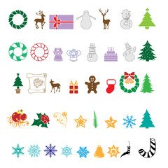 Christmas icons set. Vector illustration.