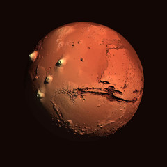 Planets of the solar system. Mars. Vector illustration.