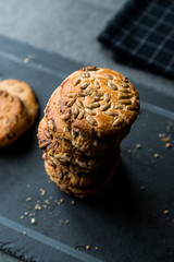 Oatmeal Cookies with Sunflower Seeds / Kernel Seeds for Ketogenic or Keto Diet.
