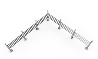 Crowd Barrier isolated on white. 3D illustration