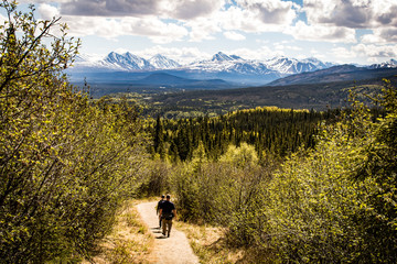 hiking in the mountains