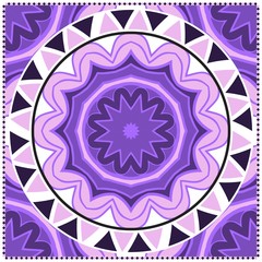 Floral Geometric Pattern with hand-drawing Mandala. illustration. For fabric, textile, bandana, pillowcarpet print.