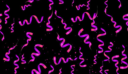 Seamless pattern with streamers and confetti