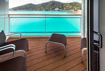 Balcony view on the cruise ship