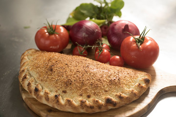 Very Hot Pizza Calzone. Closed pizza