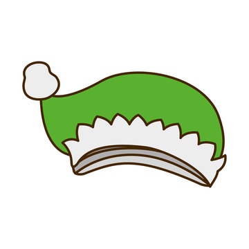 green christmas hat isolated icon