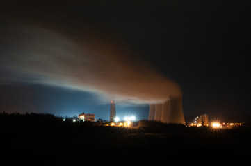 Fototapeta na wymiar Power station at the night