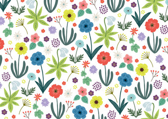 花いろいろ背景白