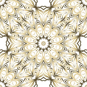 Ornamental floral print with color seamless ornament. For design of carpet, shawl, pillow, cushion. Vector illustration