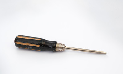 Fototapeta premium rusty screwdriver on white background