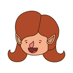 elf woman head avatar character