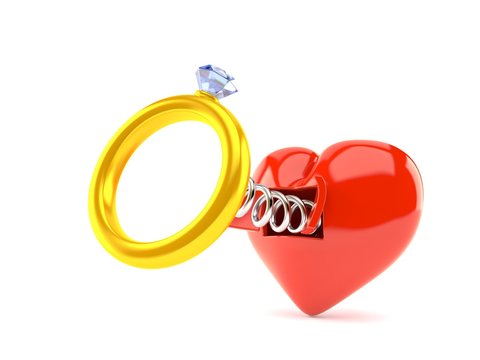 Engagement ring with heart
