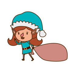 elf woman with gift bag avatar character