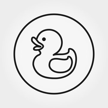 Rubber duck. Toy. Icon. Vector. Editable Thin line.