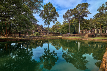 Fototapeta na wymiar View of Baphuon temple at Angkor Wat complex is popular tourist attraction, Angkor Wat Archaeological Park in Siem Reap, Cambodia UNESCO World Heritage Site
