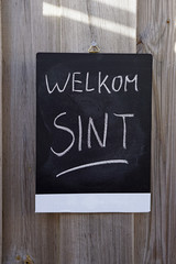 Fototapeta premium Welcome Santa written in Dutch