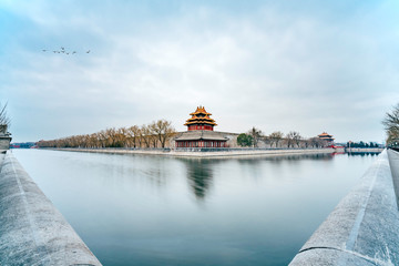 Winter Scenery of the Palace Museum Corner in Beijing, China