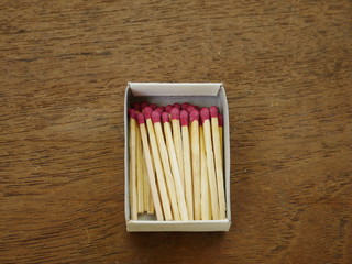 matches on wood background