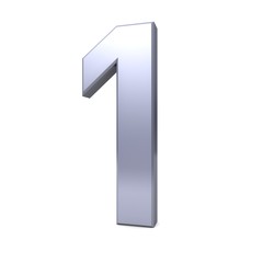 1 number one silver 3d render