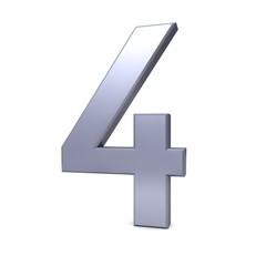 4 number four silver 3d render