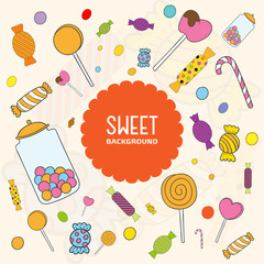 Colorful sweets. A set of sweets. Vector illustration.