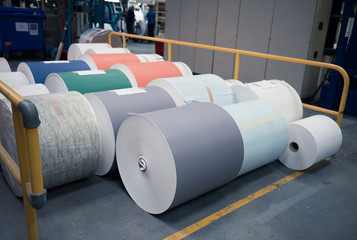 A beautiful smooth clean paper roll collection, a continuous sheet of coloured freshly made paper...