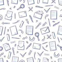 Office Paper Arrowheads Seamless Pattern Vector