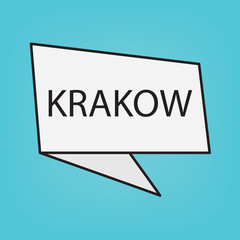 Krakow word on a sticker- vector illustration