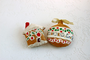 christmas cookies on white background