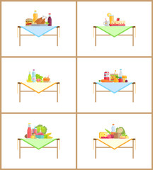 Food and Drinks Still Life Composition for Photo