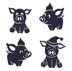  pigs silhouette little