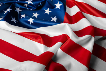 Beautifully waving star and striped American flag