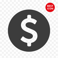 Minimalistic icon dollar coin. Money vector. Line isolated sign. Simple flat style concept. Pay system. For mobile apps payment casino web site logo casino coin business. Vector isolated illustration