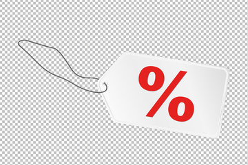 Rabatt - Prozente - Schild - auf transparentem Hintergrund