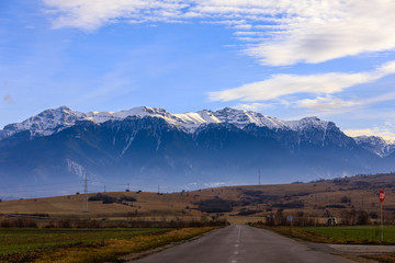 Bucegi mountains, Brasov, Romania: Landscape view in the sunniday light