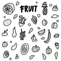 Fruit vector concept in doodle style.