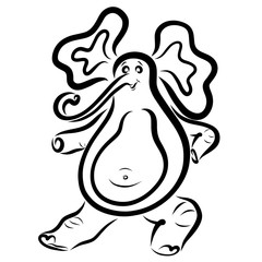 Funny dancing elephant, a holiday or weight loss