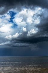Fototapeta na wymiar Dark clouds over gulf of Riga, Baltic sea.