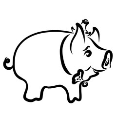 Funny gentleman, a pig in a hat and tie