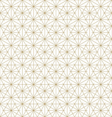 Seamless japanese pattern shoji kumiko in golden.