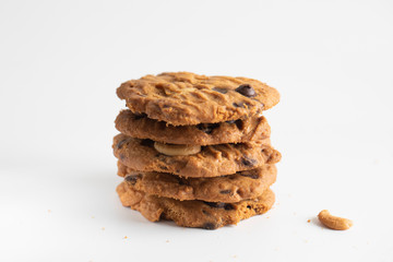 Chocolate chip cookies with chocolate chunks and cashews